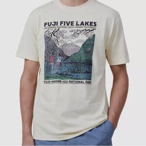 Cotton On Cream Short Sleeve Tee Scenic Design XL